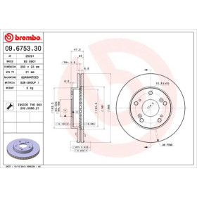 BREMBO Brzdový kotouč větraný Ø260mm 09.6753.30_thumb2