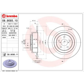 BREMBO Brzdový kotouč plný Ø290mm 08.9093.11_thumb3