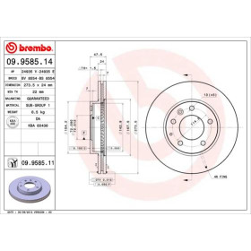 BREMBO Brzdový kotouč větraný Ø274mm 09.9585.11_thumb2