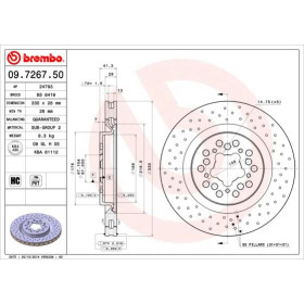 BREMBO Brzdový kotouč děrované/vnitřně chladené Ø330mm 09.7267.50_thumb2