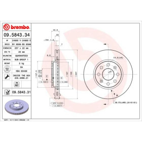 BREMBO Brzdový kotouč větraný Ø257mm 09.5843.31_thumb2