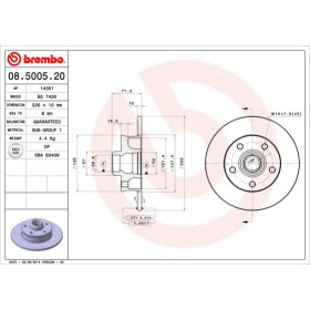 BREMBO Brzdový kotouč plný Ø226mm 08.5005.20_thumb2