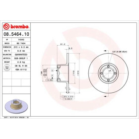 BREMBO Brzdový kotouč plný Ø213mm 08.5464.10_thumb2