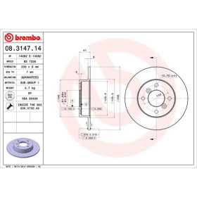 BREMBO Brzdový kotouč plný Ø238mm 08.3147.14_thumb2