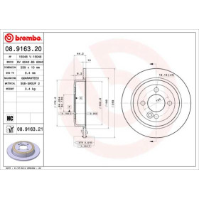 BREMBO Brzdový kotouč plný Ø259mm 08.9163.21_thumb2