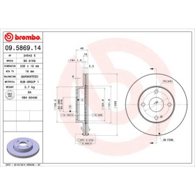 BREMBO Brzdový kotouč větraný Ø235mm 09.5869.14_thumb2