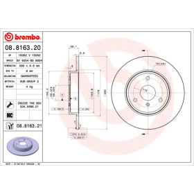 BREMBO Brzdový kotouč plný Ø280mm 08.8163.21_thumb2