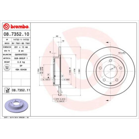 BREMBO Brzdový kotouč plný Ø261mm 08.7352.11_thumb2