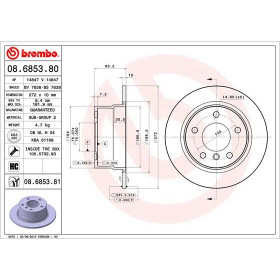 BREMBO Brzdový kotouč plný Ø272mm 08.6853.81_thumb3