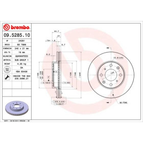 BREMBO Brzdový kotouč větraný Ø240mm 09.5285.11_thumb2