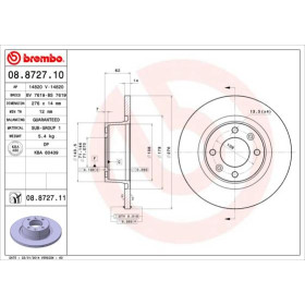 BREMBO Brzdový kotouč plný Ø276mm 08.8727.11_thumb2