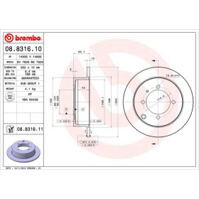 BREMBO Brzdový kotouč plný Ø262mm 08.8316.11_thumb2