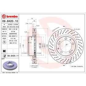 BREMBO Brzdový kotouč děrované/vnitřně chladené Ø304mm 09.8420.11_thumb2