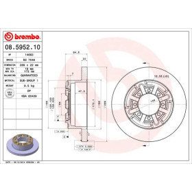 BREMBO Brzdový kotouč plný Ø289mm 08.5952.10_thumb2