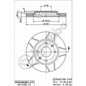 BREMBO Brzdový kotouč drazkovany Ø247mm 09.5196.75_thumb2