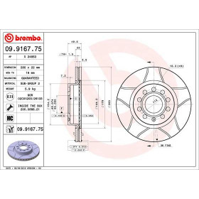 BREMBO Brzdový kotouč drazkovany Ø280mm 09.9167.75_thumb2