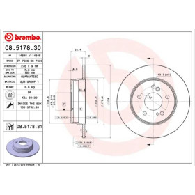 BREMBO Brzdový kotouč plný Ø278mm 08.5178.31_thumb2