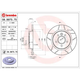 BREMBO Brzdový kotouč drazkovany Ø280mm 08.9975.75_thumb2