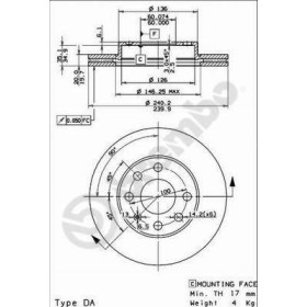 BREMBO Brzdový kotouč drazkovany Ø240mm 09.8635.75_thumb2