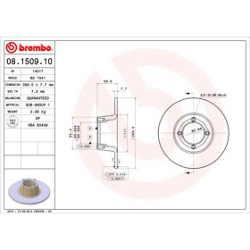 BREMBO Brzdový kotouč plný Ø209mm 08.1509.10_thumb2