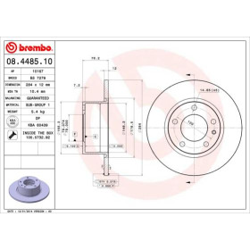 BREMBO Brzdový kotouč plný Ø284mm 08.4485.10_thumb2