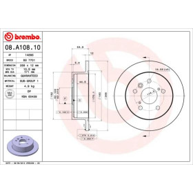 BREMBO Brzdový kotouč 08.A108.10_thumb2