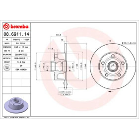 BREMBO Brzdový kotouč Ø245mm 08.6911.14_thumb2