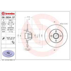 BREMBO Brzdový kotouč plný Ø238mm 08.5834.37_thumb2