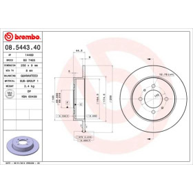 BREMBO Brzdový kotouč plný Ø258mm 08.5443.40_thumb2