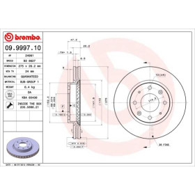 BREMBO Brzdový kotouč větraný Ø275mm 09.9997.10_thumb2