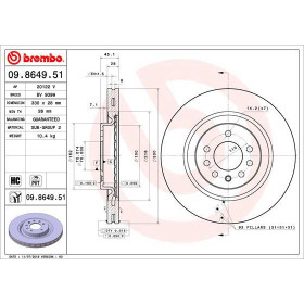 BREMBO Brzdový kotouč vnitřní chlazeně Ø330mm 09.8649.51_thumb2