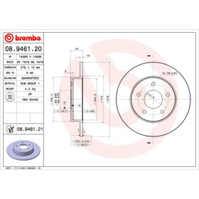 BREMBO Brzdový kotouč plný Ø278mm 08.9461.21_thumb2