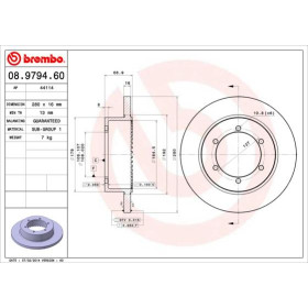 BREMBO Brzdový kotouč plný Ø280mm 08.9794.60_thumb2