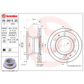 BREMBO Brzdový kotouč vnitřní chlazeně Ø304mm 09.6813.20_thumb2