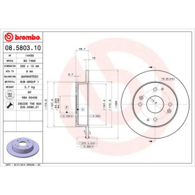 BREMBO Brzdový kotouč plný Ø260mm 08.5803.10_thumb2