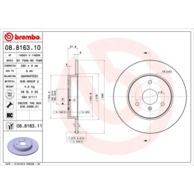 BREMBO Brzdový kotouč plný Ø280mm 08.8163.11_thumb2