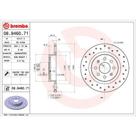 BREMBO Brzdový kotouč děrovaný Ø264mm 08.9460.71_thumb2