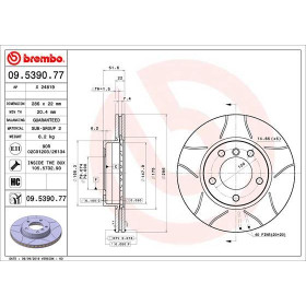 BREMBO Brzdový kotouč drazkovany Ø286mm 09.5390.77_thumb2