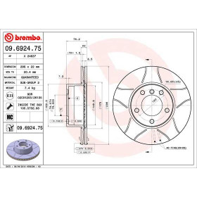 BREMBO Brzdový kotouč drazkovany Ø296mm 09.6924.75_thumb2