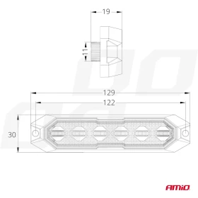 AMIO Výstražné osvětlení oranžové 6x3W LED R65 R10 12/24V IP6K9K AMIO-03930_thumb6