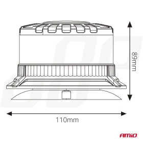 AMiO LED výstražné světlo kohouta W28M 12V 24V_thumb5