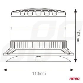 AMiO LED výstražné světlo kohouta W29M 12V 24V_thumb6