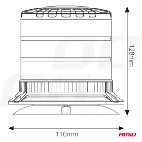 AMiO LED výstražné světlo kohouta W30M 12V 24V_thumb6