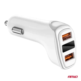 AMiO Nabíječka do auta 2x USB-A + tester napětí akumulátoru 3.1A 12/24V_thumb4