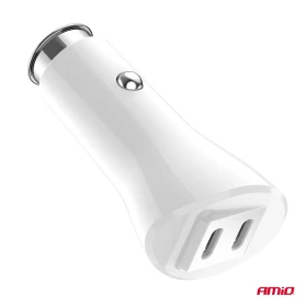 AMiO Nabíječka do auta 2xUSB-C 40W 12/24V_thumb4