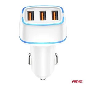 AMiO Nabíječka do auta 3x USB-A 30W 12/24V_thumb4