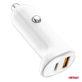 AMiO Nabíječka do auta USB-A+ USB-C 20W 12/24V_thumb4