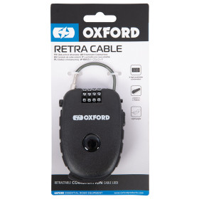 Stahovací lankový zámek RETRACTABLE COMBINATION LOCK, OXFORD (délka 0,75 m, tloušťka 2,4 mm, černý)_thumb2