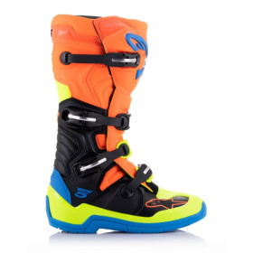 boty TECH 5, ALPINESTARS (oranžová fluo/žlutá fluo/modrá/černá, vel. 38)_thumb2