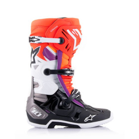 boty TECH 10, ALPINESTARS (oranžová/žlutá/fialová/bílá/černá, vel. 47)_thumb2